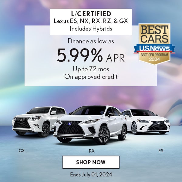 Finance select L/certified vehicles for 5.99% for 72 mos