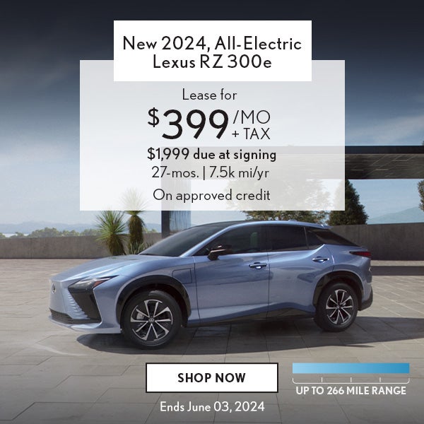 Lease a new Lexus RZ 300e for $399/month plus tax