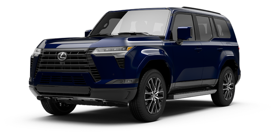 Exterior of the Lexus GX 550 Premium+ in Nightfall Mica.