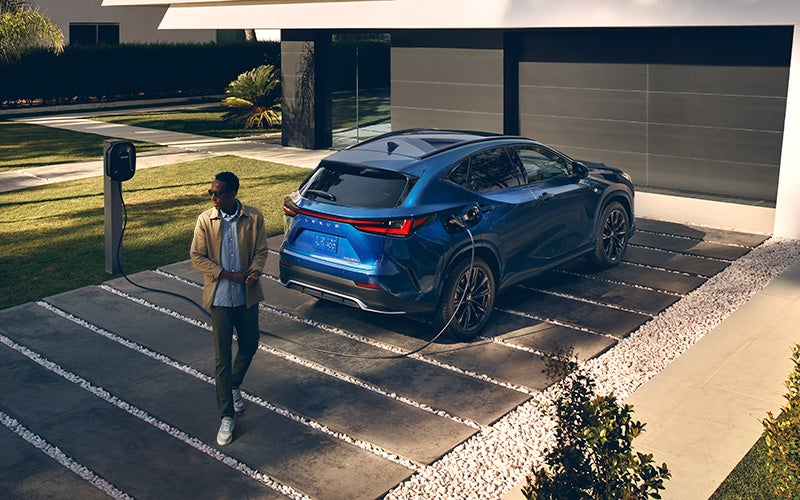 Exterior of the Lexus NX Plug-in Hybrid Electric Vehicle shown in Grecian Water