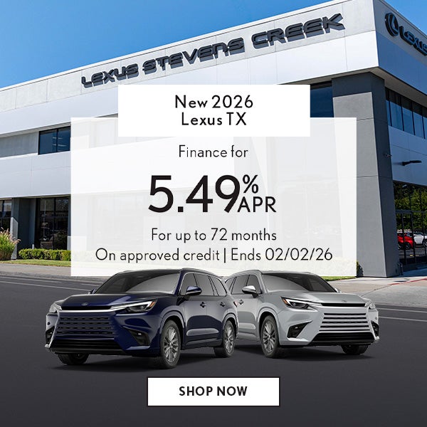 Finance a new 2026 Lexus TX for 5.49% for 72 mos