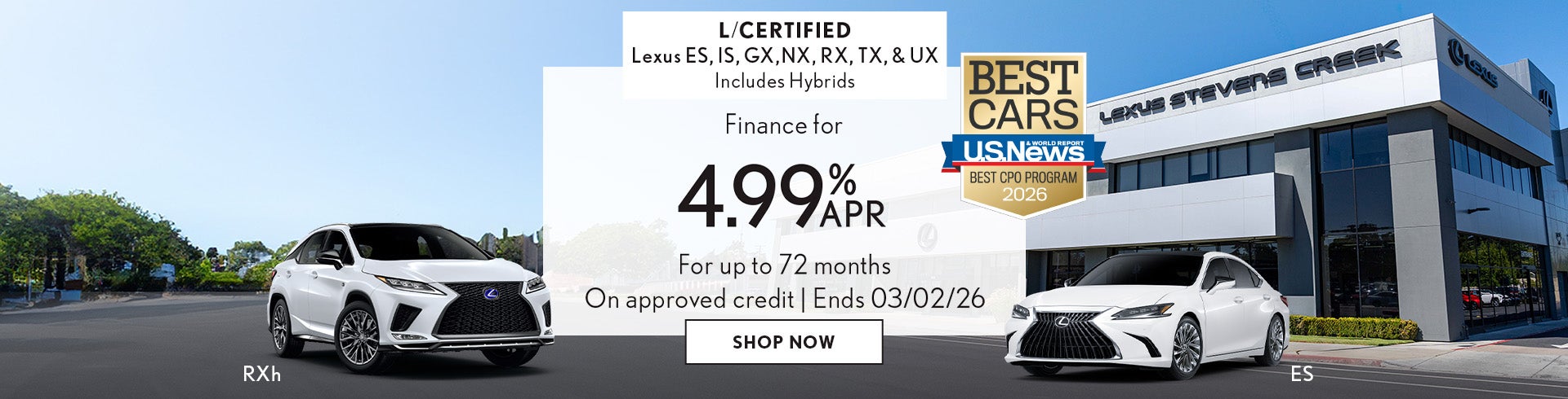 Finance an L/Certified vehicle for 4.99% APR