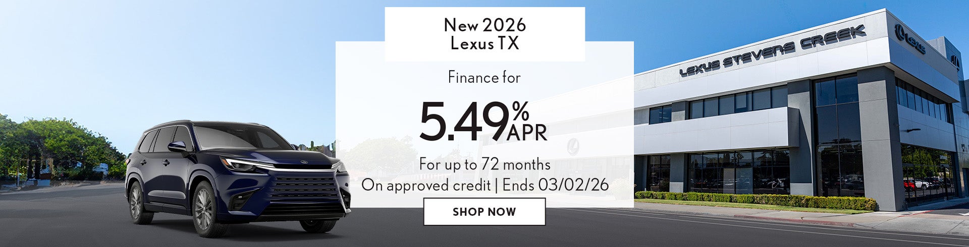 Finance a new 2026 TX for 5.49% APR