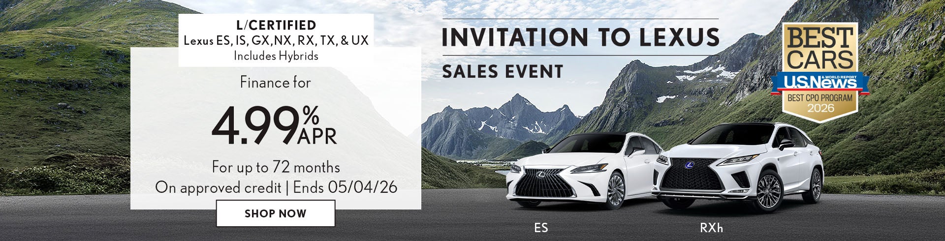 Finance an L/Certified vehicle for 4.99% APR