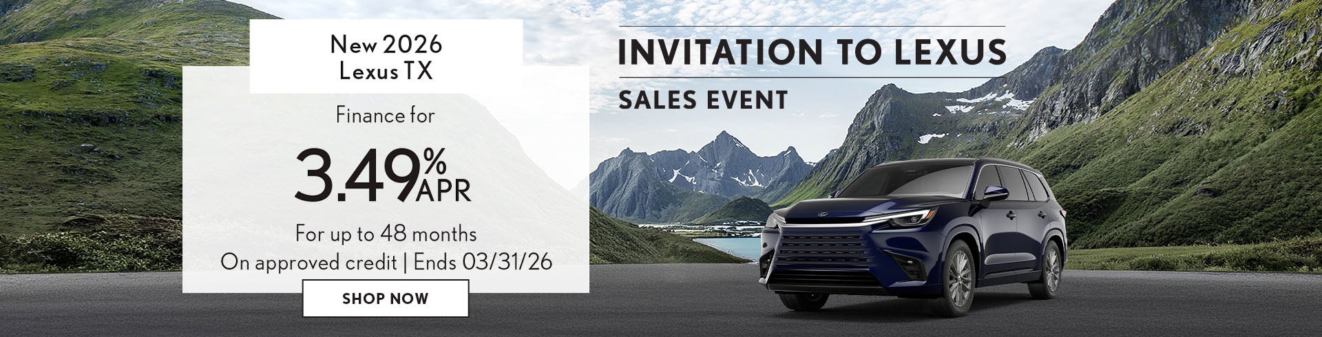 Finance a TX for 3.49% up to 48 mos