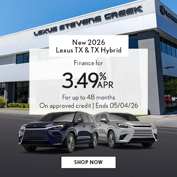 Finance a new 2026 Lexus TX or TX Hybrid for 3.49% for 48 mo
