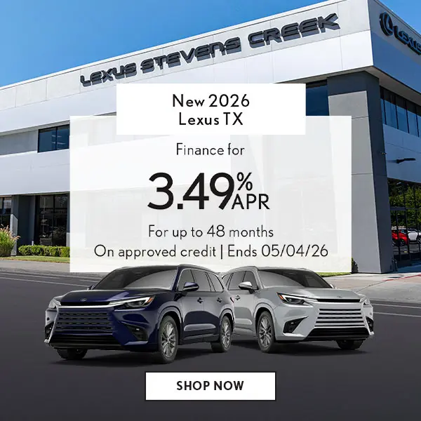 Finance a new 2026 Lexus TX or TX Hybrid for 3.49% for 48 mo