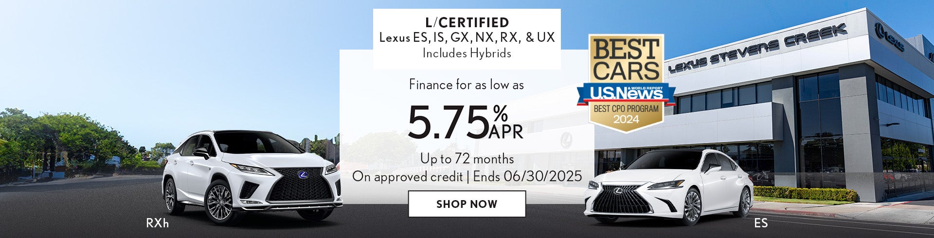 Finance a L/Certified Lexus for as Low as 5.75% APR