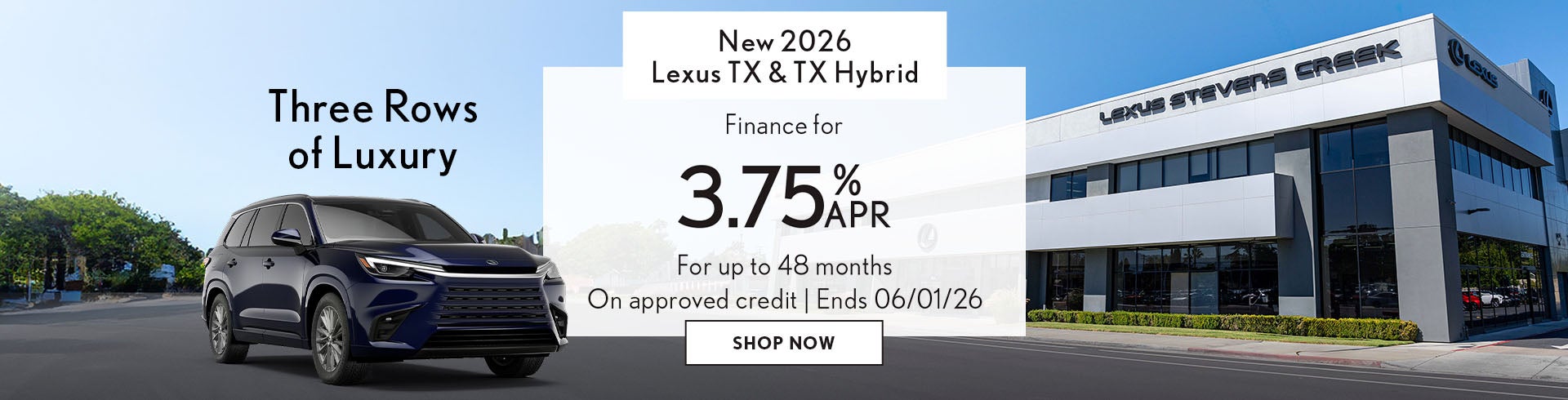 Finance a Lexus TX or TX Hybrid for 3.75% APR