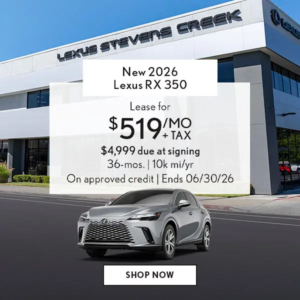 Lease a new 2026 Lexus RX 350 for $519/mo + tax