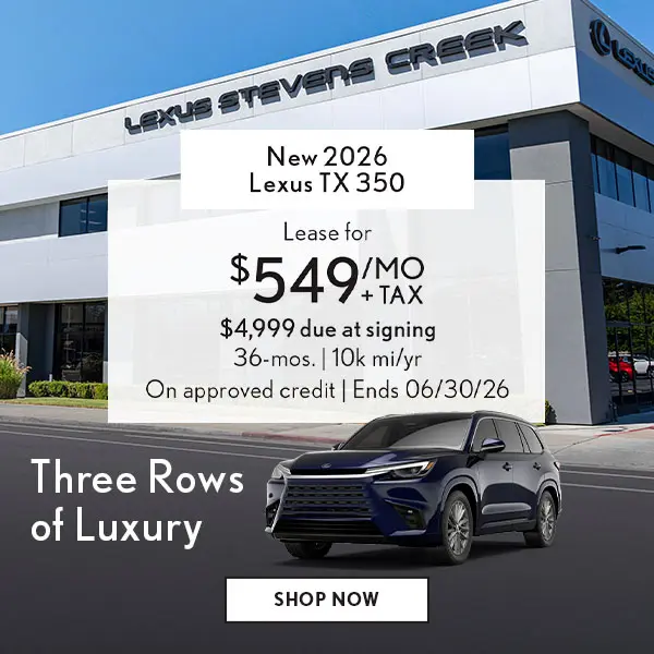 Lease a new 2026 Lexus TX 350 for $549/mo + tax