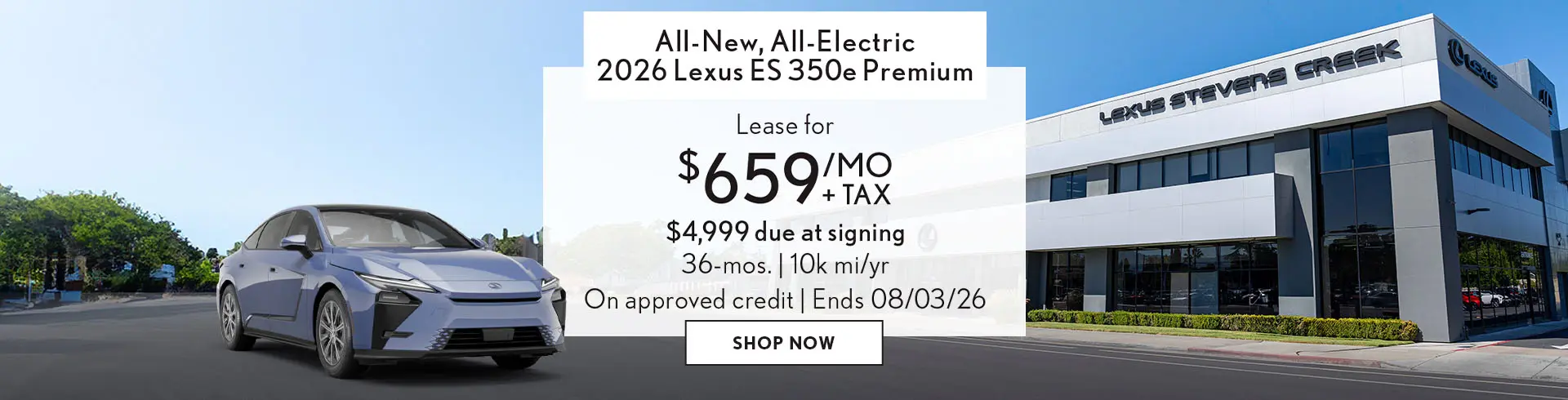 Lease a new 2026 ES 350e Premium for $659/mo