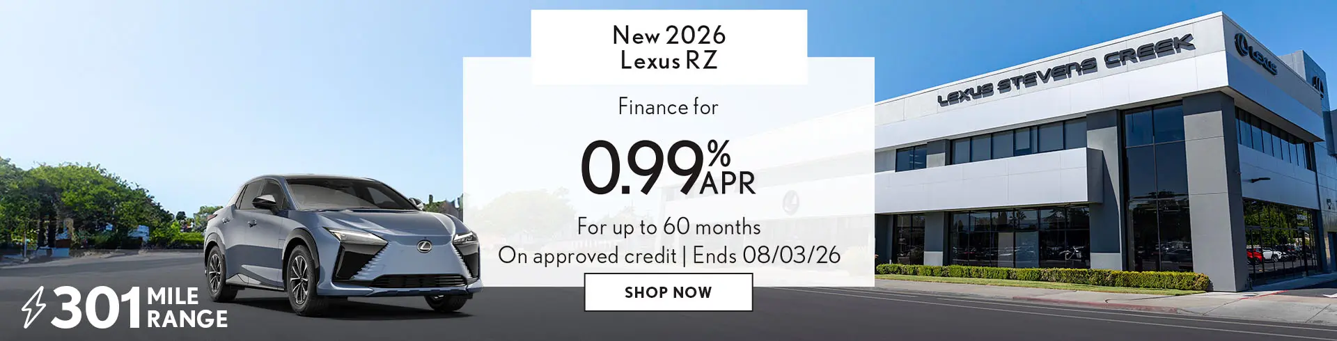 Finance a new 2026 RZ for 0.99% APR up to 60 mos