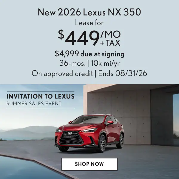 Lease a new 2026 NX 350 for $449/mo + tax